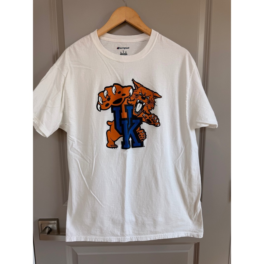 Champion Kentucky Wildcats T-Shirt Mens Large White NCAA UK Graphic Tee